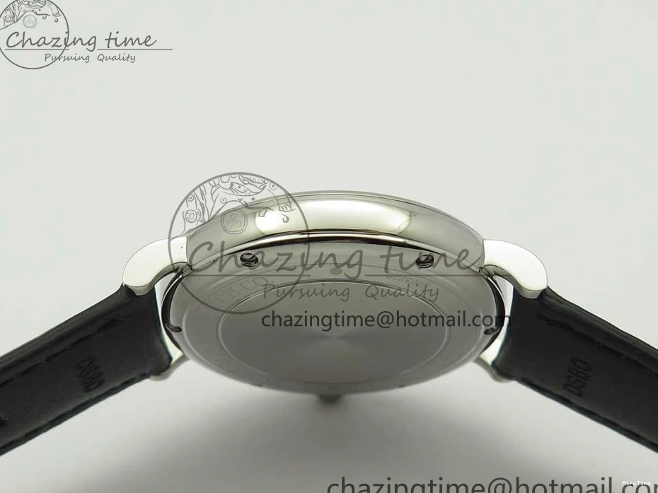 MIROTIME 0102 Portofino Automatic SS FKF 1:1 Best Edition White Dial SS Markers on Black Leather Strap A QuickDry 7138